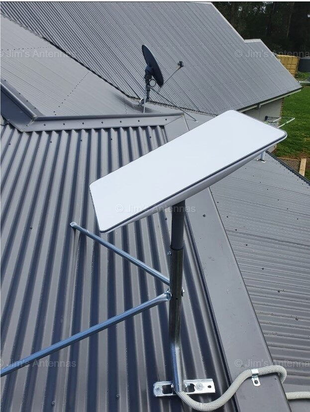 Starlink satellite dish installation on Perth home roof